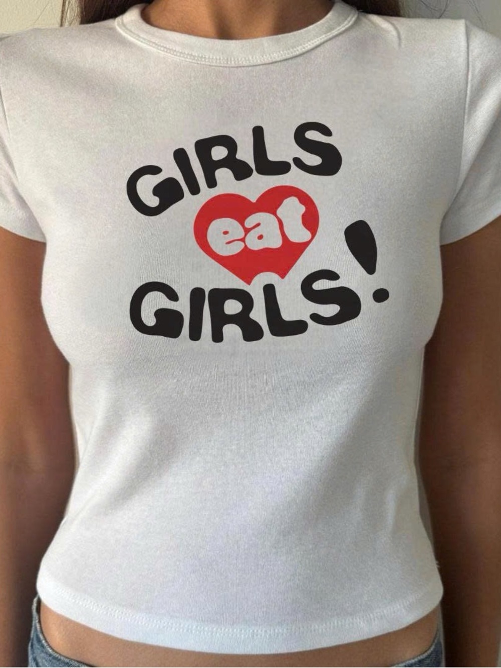 Girls Eat Girls! White Graphic Tee